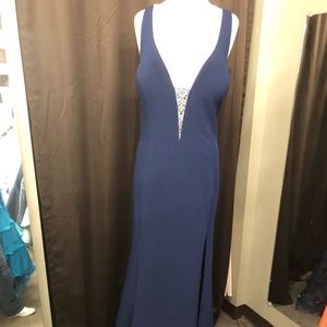 Lower price on all formals Navy Blue Formal Gown By Mori Lee size 22